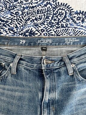 J.CREW Women's Straight Leg Jeans in Light Blue Denim